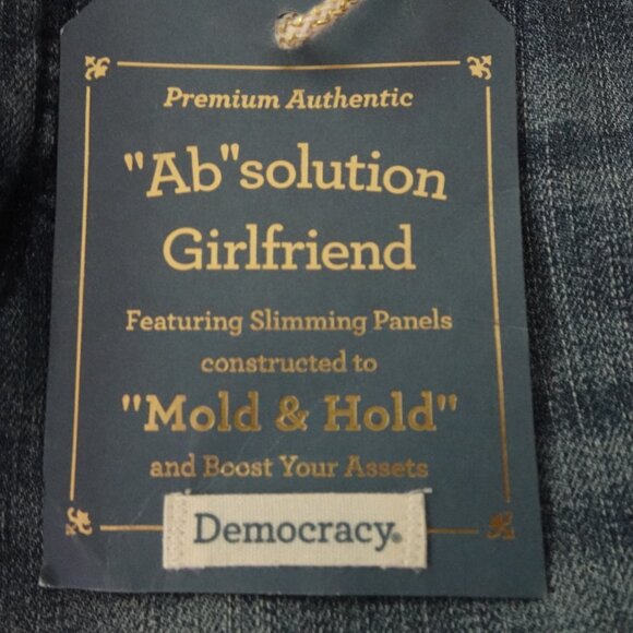 Democracy Girlfriend Jeans Women's Plus Size 14W Blue Denim Stretch "Ab" - Picture 8 of 11